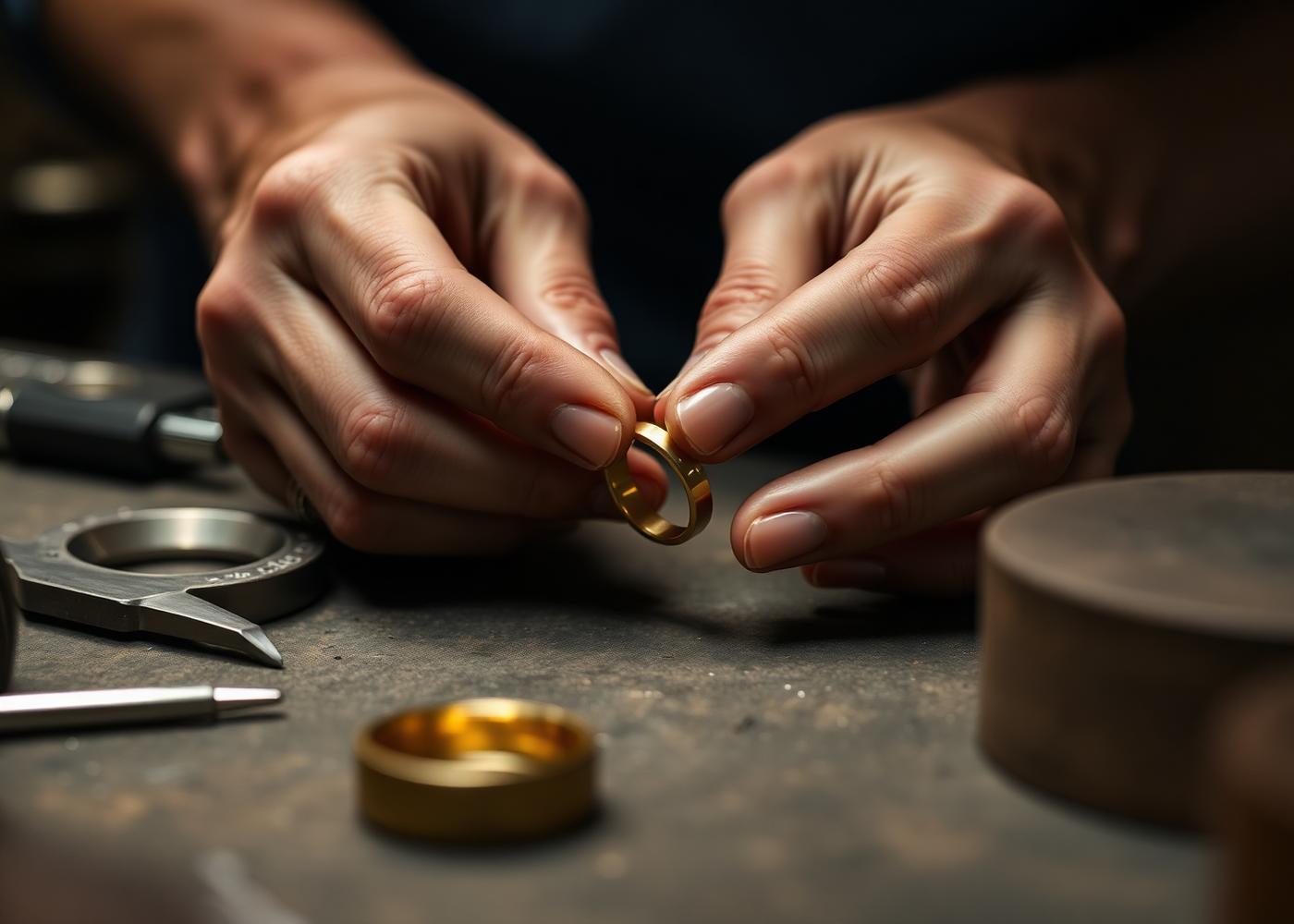 Jeweller using PrismaNote repair software at the workbench